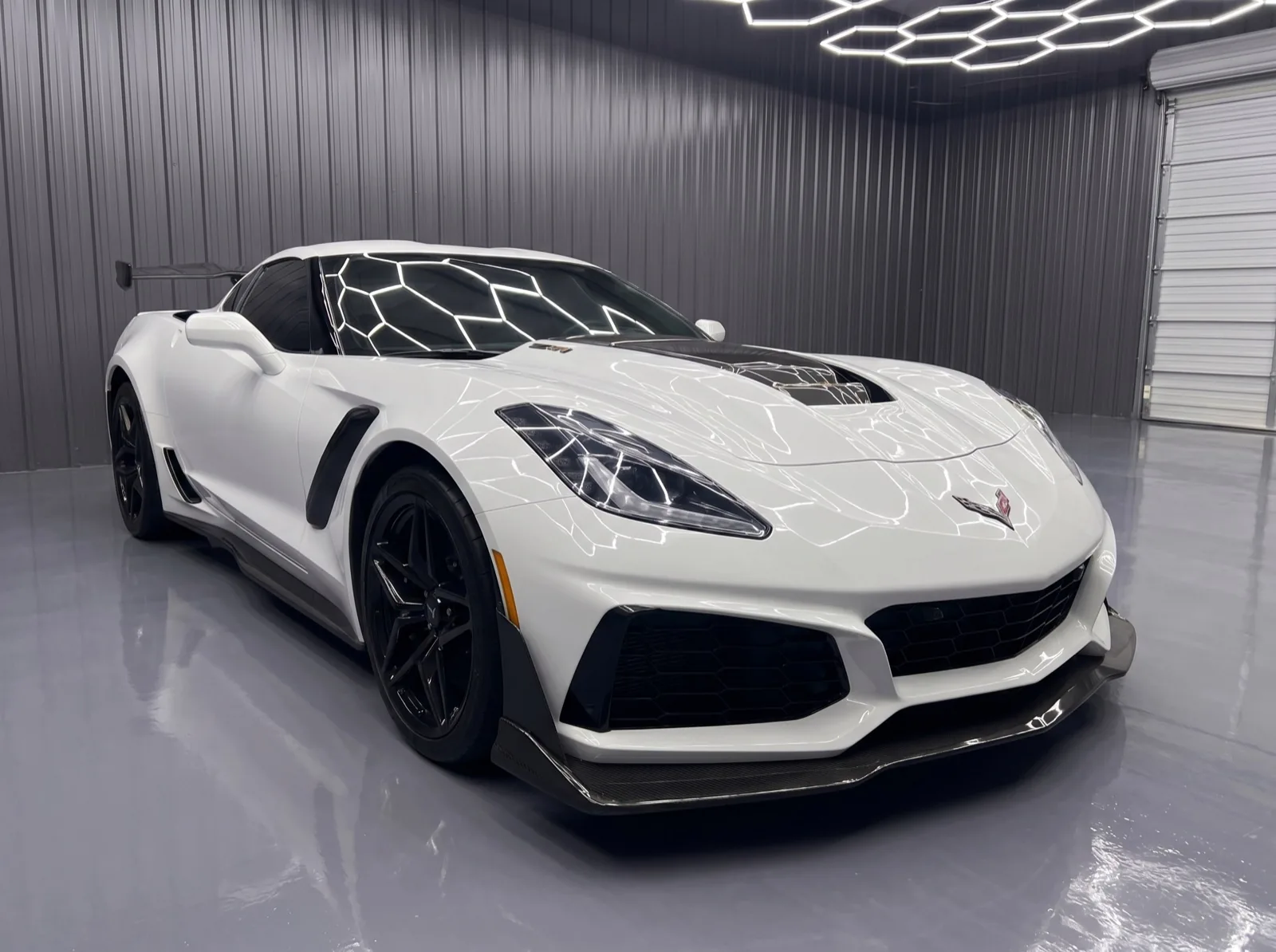 Corvette before PPF color change in white